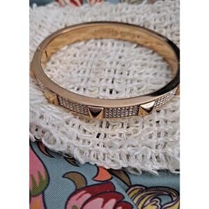 Michael Kors Bangle Pink Gold Stud Crystal Bracelet